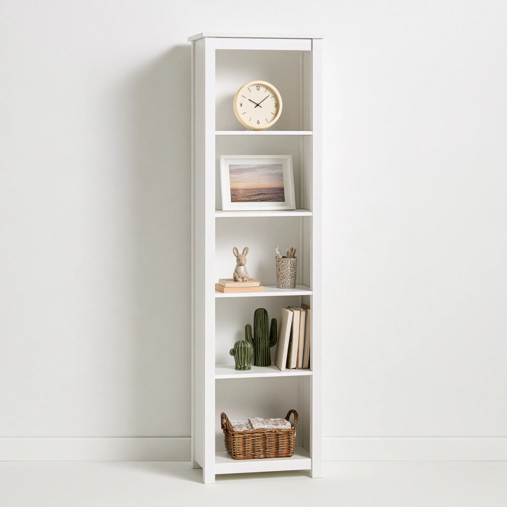 Libreria a giorno in legno, colore bianco