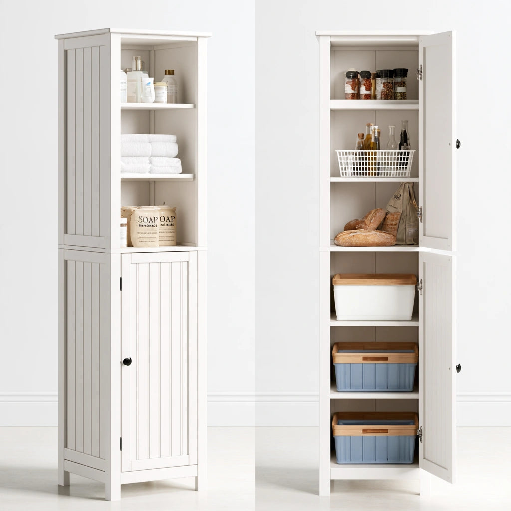 Mobile contenitore in legno, colore bianco