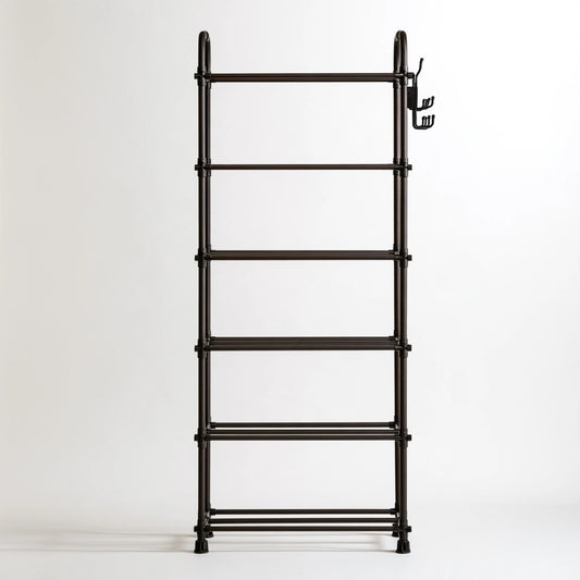 Scaffale portascarpe in metallo a sei livelli, colore nero