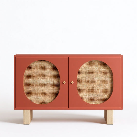 Credenza contenitore in legno, colore legno naturale