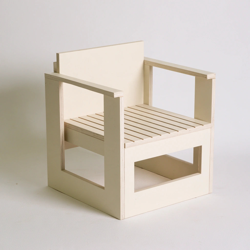 Sedia cubo evolutiva per bambini in legno, colore legno naturale